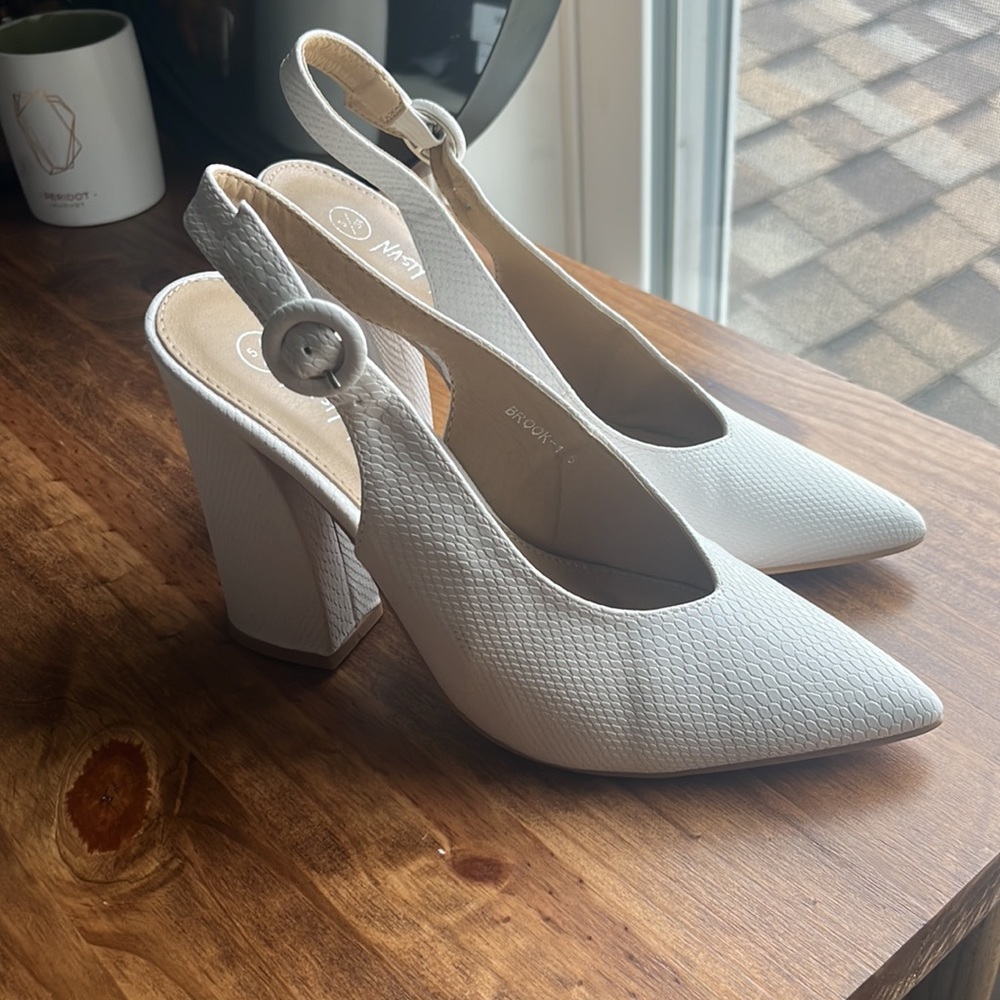 Nasty Gal Slingback Snake Print Heel
